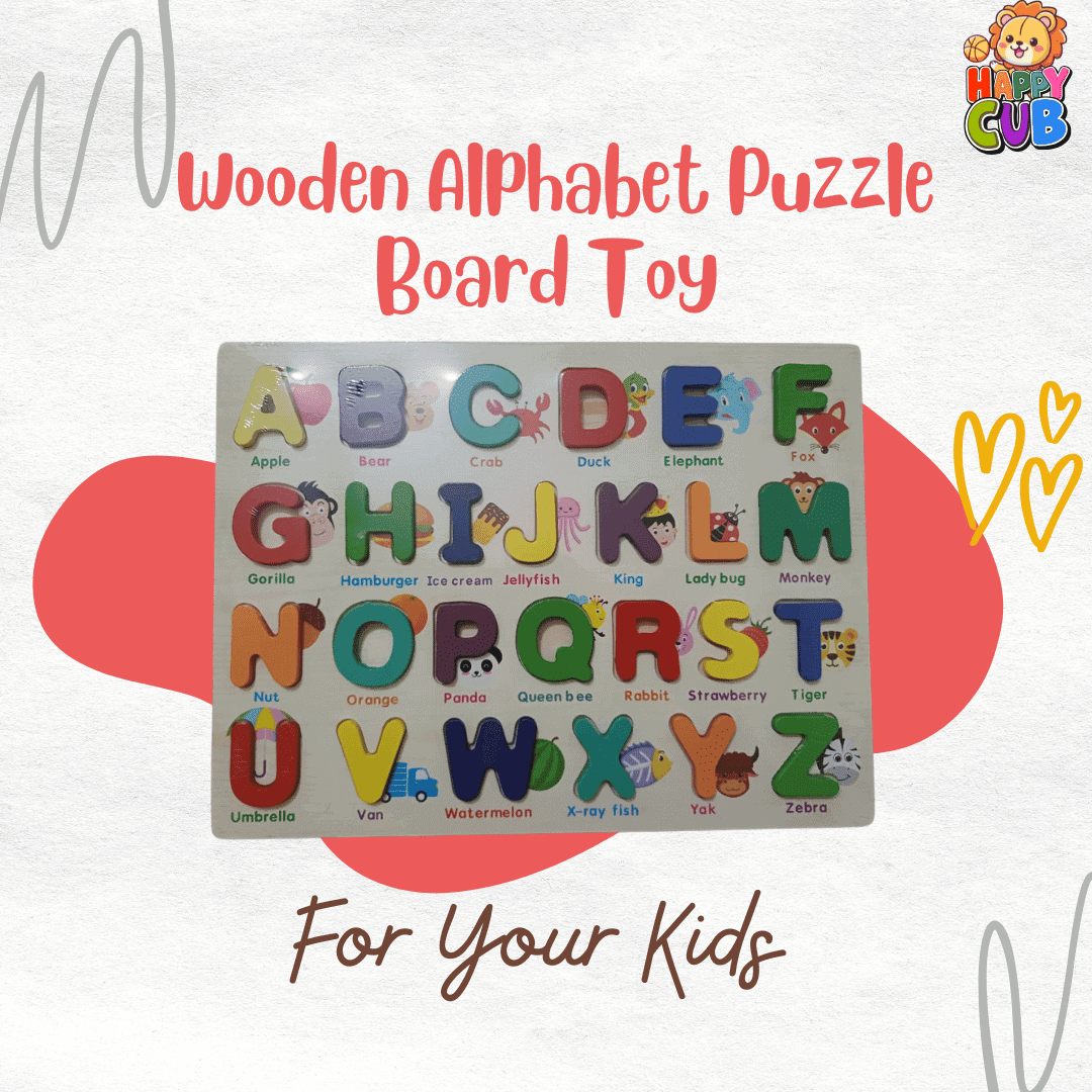 Wooden Alphabet Puzzle Board Toy