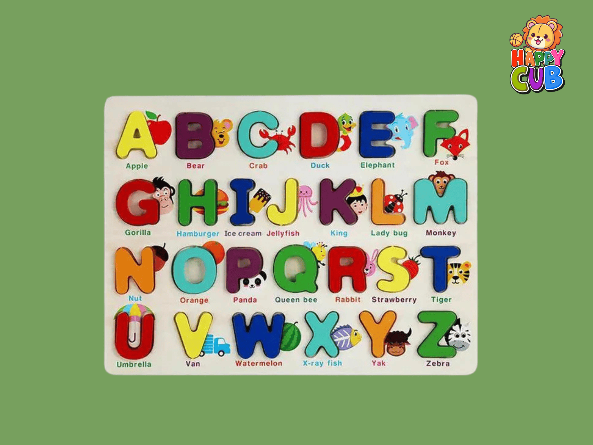 Wooden Alphabet Puzzle Board Toy - Image 2